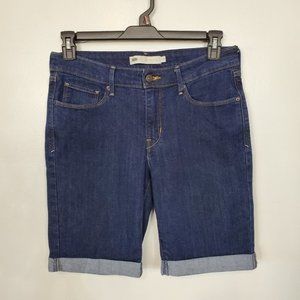 Levi Strauss Dark Wash Mid-Rise Rolled Cuff Jean Shorts Size 8
